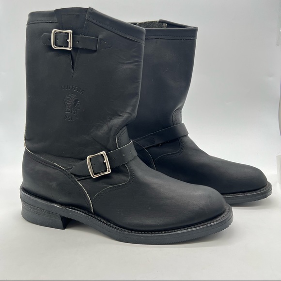 Chippewa Shoes | Chippewa Mens 13 Black Leather Street Warrior Engineer Motorcycle Boots 97863. | Color: Black | Size: 13 | Sneakerloft94's Closet